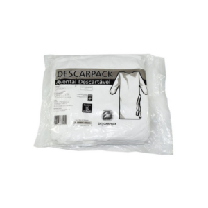 Avental Desc. Branco Manga Longa C/ Punho Elást. 40g